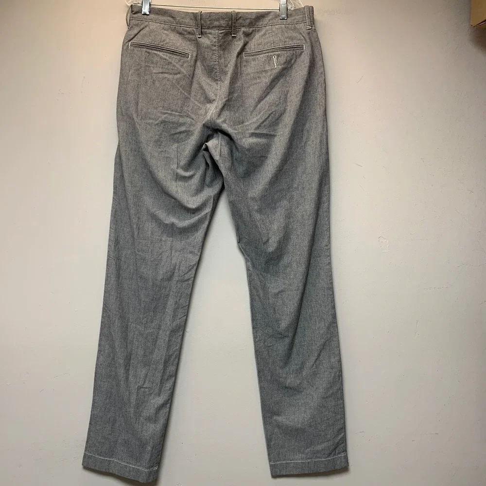 J.Crew 770 Straight Fit Pants Mens 34x34 Grey Stretch Chambray Chinos Excellent